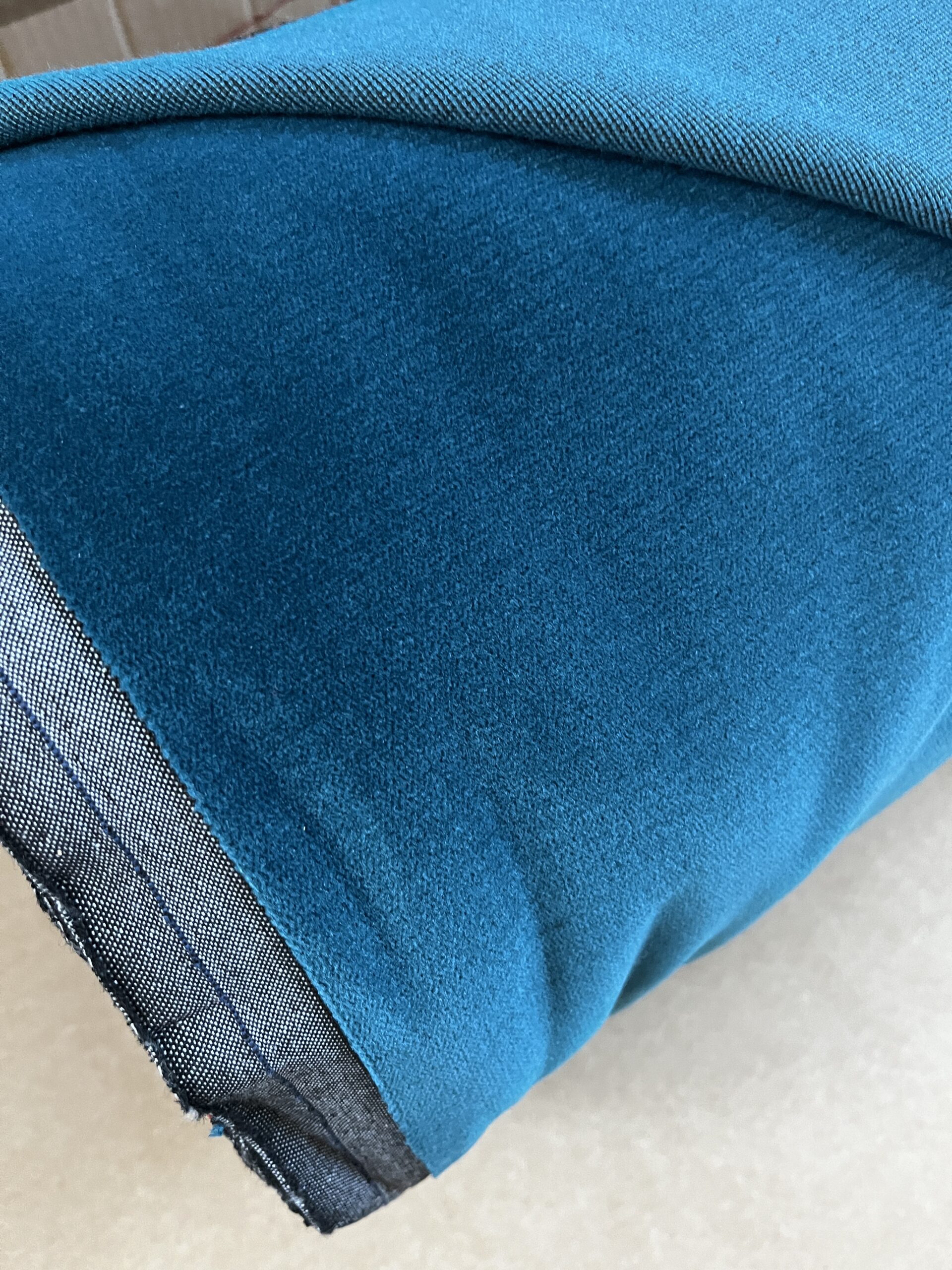 Rohleder Hitex Meterware Polsterstoff Möbelstoff petrol Samt Breite 140cm 10 Meter