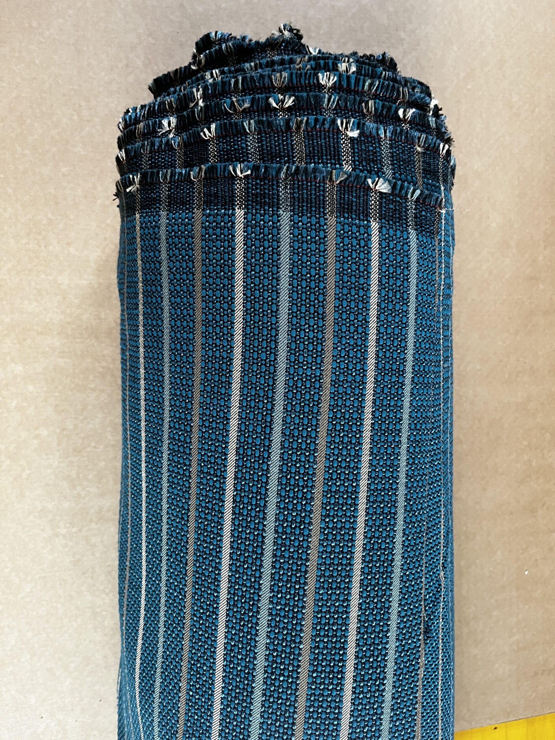 Rohleder Hitex Meterware Polsterstoff Möbelstoff petrol gestreift Breite 140cm 10 Meter