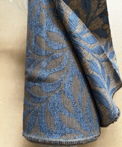 Ega 4000 Meterware Kissenstoff Dekostoff braun/grau blau Blumen Breite 140cm 10 Meter