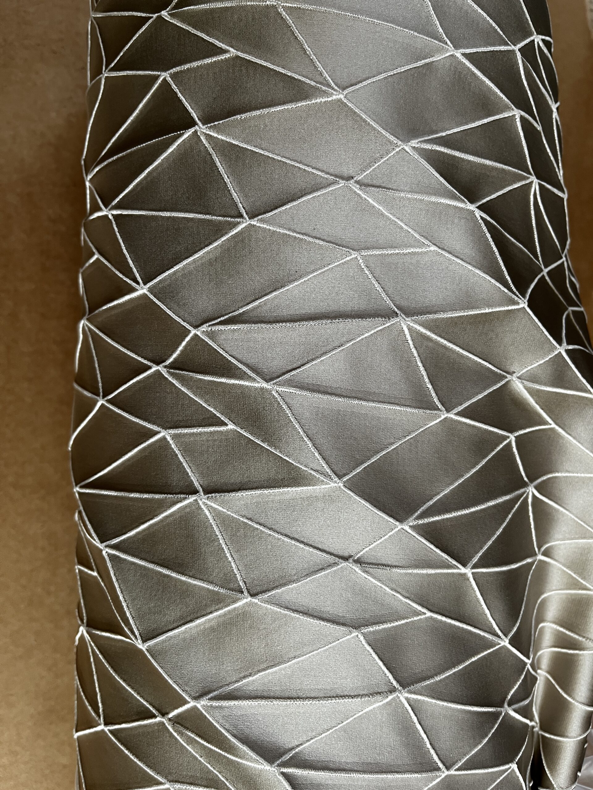 Tecon Meterware Dekostoff Satin dunkles Creme Breite 140cm 10 Meter