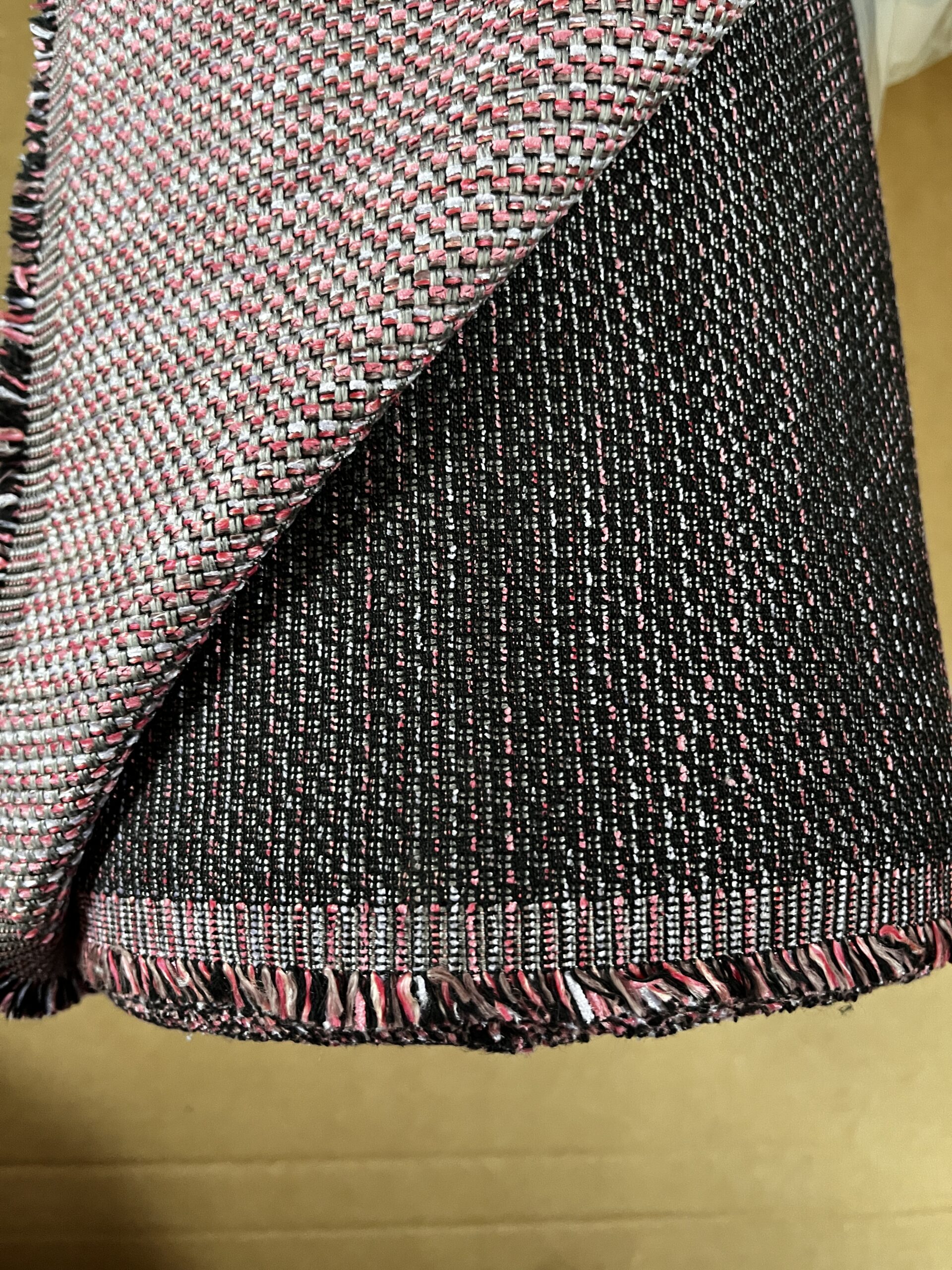 Tecon Meterware Polsterstoff Masala anthrazit rot Breite 140cm 10 Meter