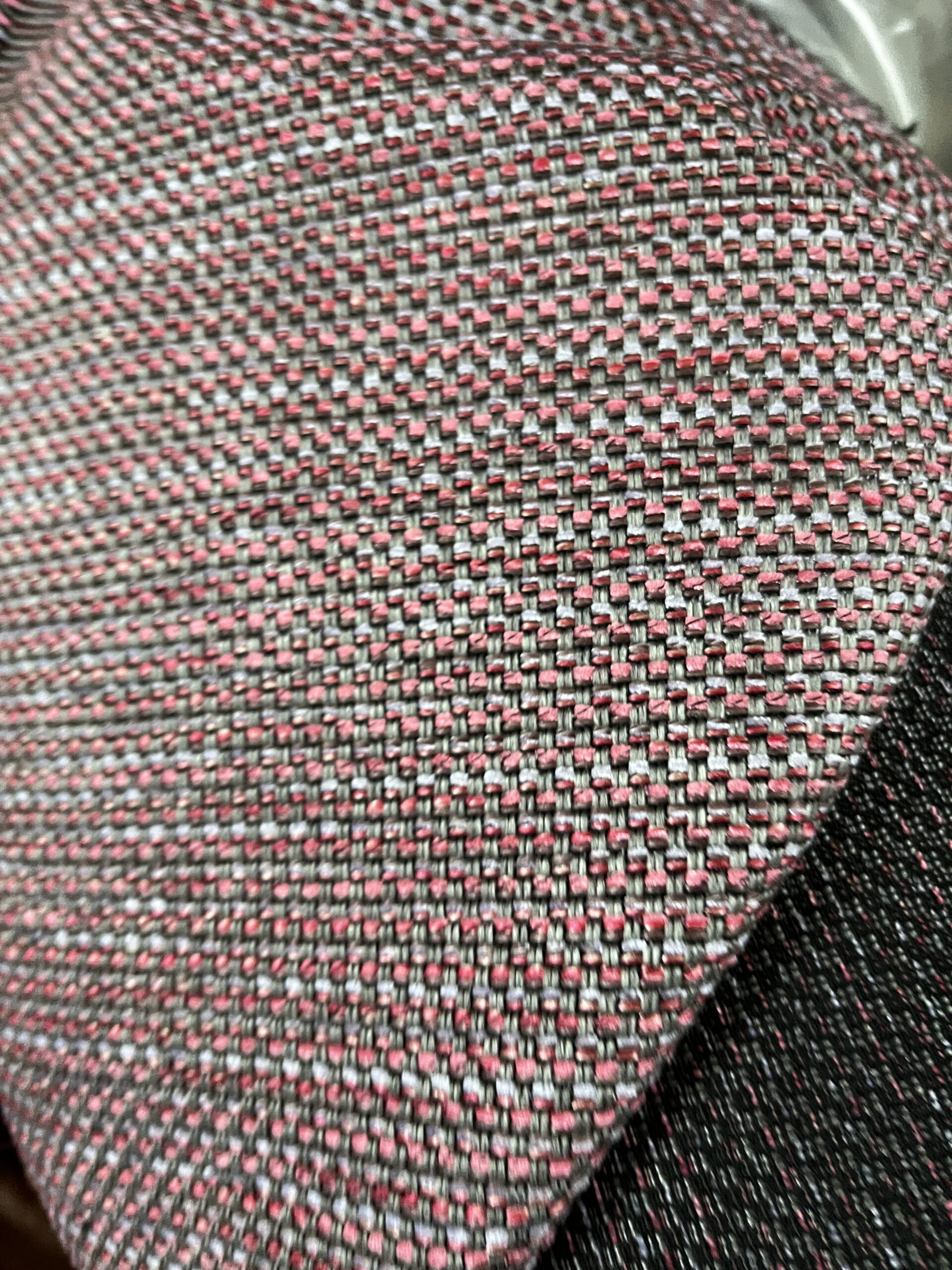 Tecon Meterware Polsterstoff Masala anthrazit rot Breite 140cm 10 Meter