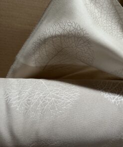 Tecon Meterware Gardinenstoff Beige Blattmuster Breite 140cm 10 Meter