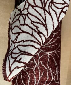 Meterware Tecon Breite Creme Weinrot 140cm 10 Meter