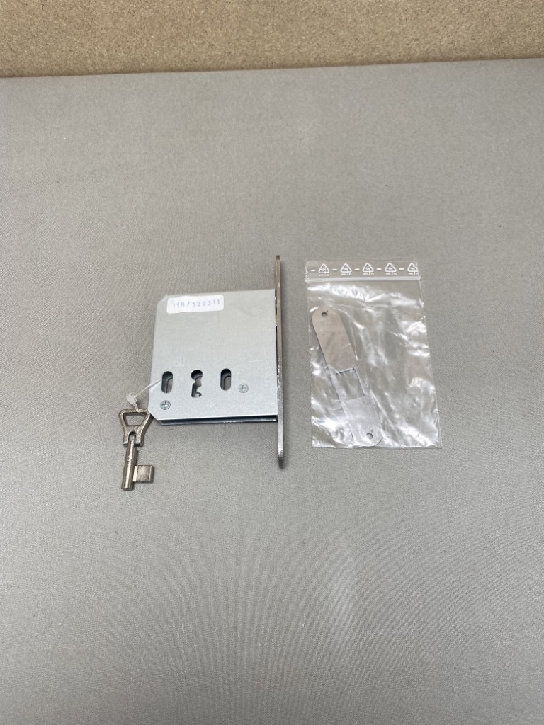 Würth Schiebetüreinsteckschloss mit Zirkelriegel Edelstahl matt