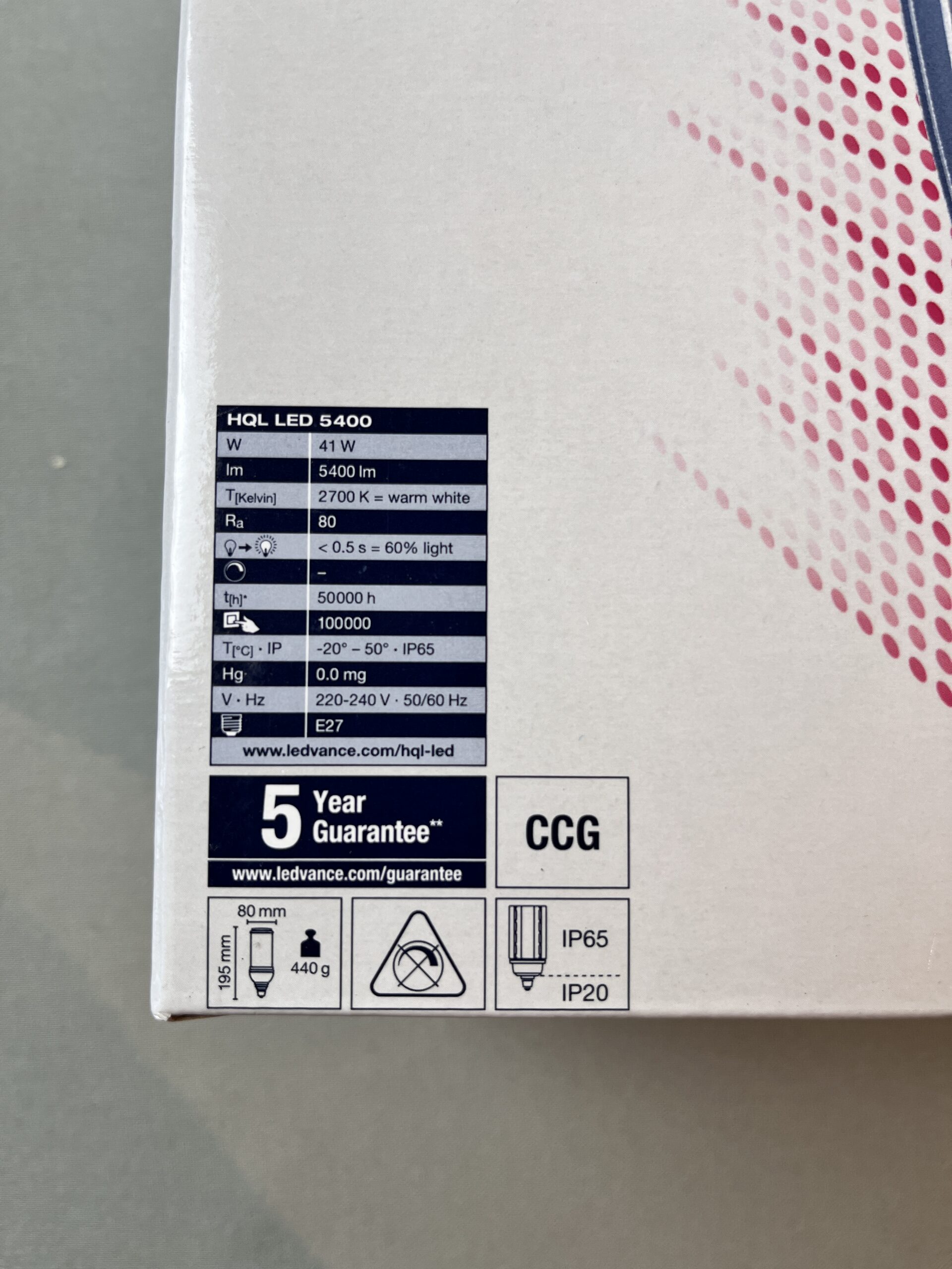 Osram LED E27 Warm White 41w 5400lm