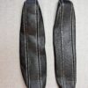 Armlehnenbezug Leder Schwarz mit weißen Nähten