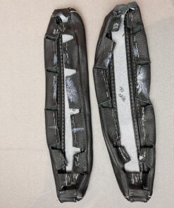 Armlehnenbezug Leder Schwarz mit weißen Nähten