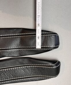 Armlehnenbezug Leder Schwarz mit weißen Nähten