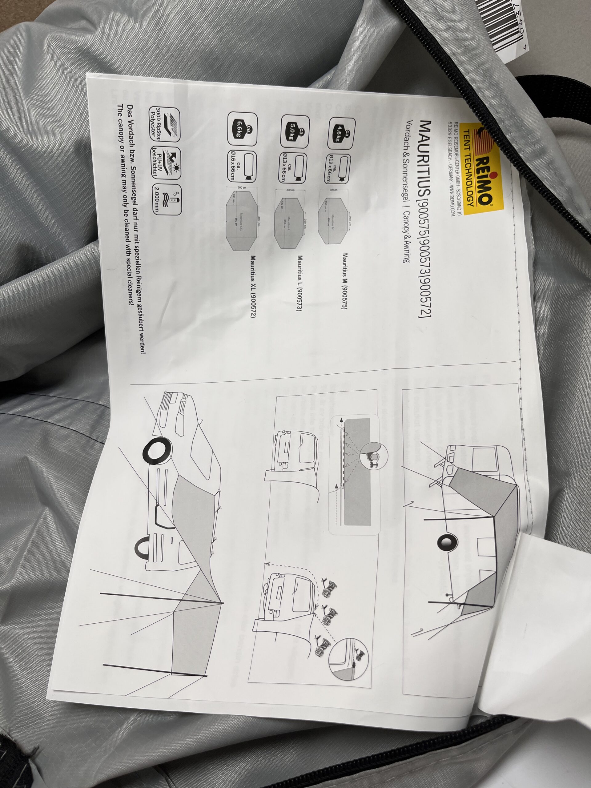 Reimo Mauritius L Sonnenvordach 510x300cm Sonnensegel