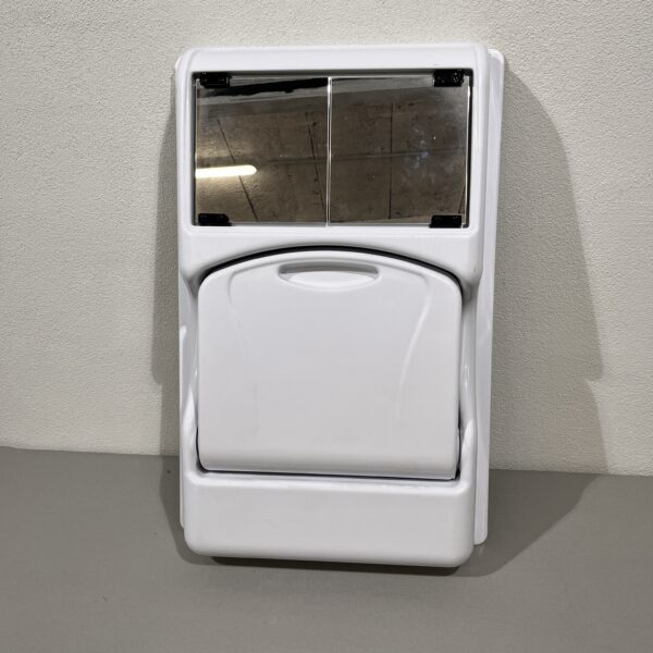 Reimo Klappwaschbecken ca. 75x50 cm weiß mit Spiegel und Stauraum