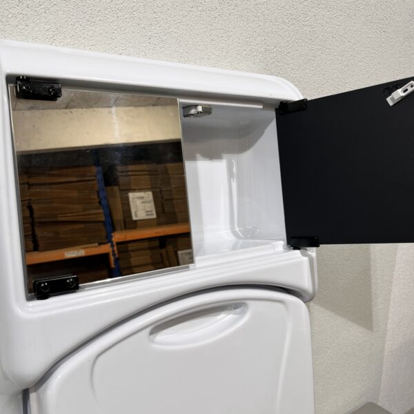 Reimo Klappwaschbecken ca. 75x50 cm weiß mit Spiegel und Stauraum