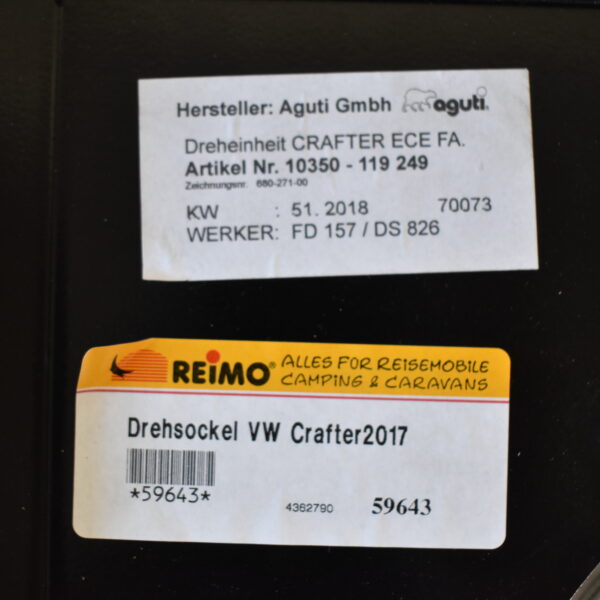 Drehkonsole VW Crafter 2017