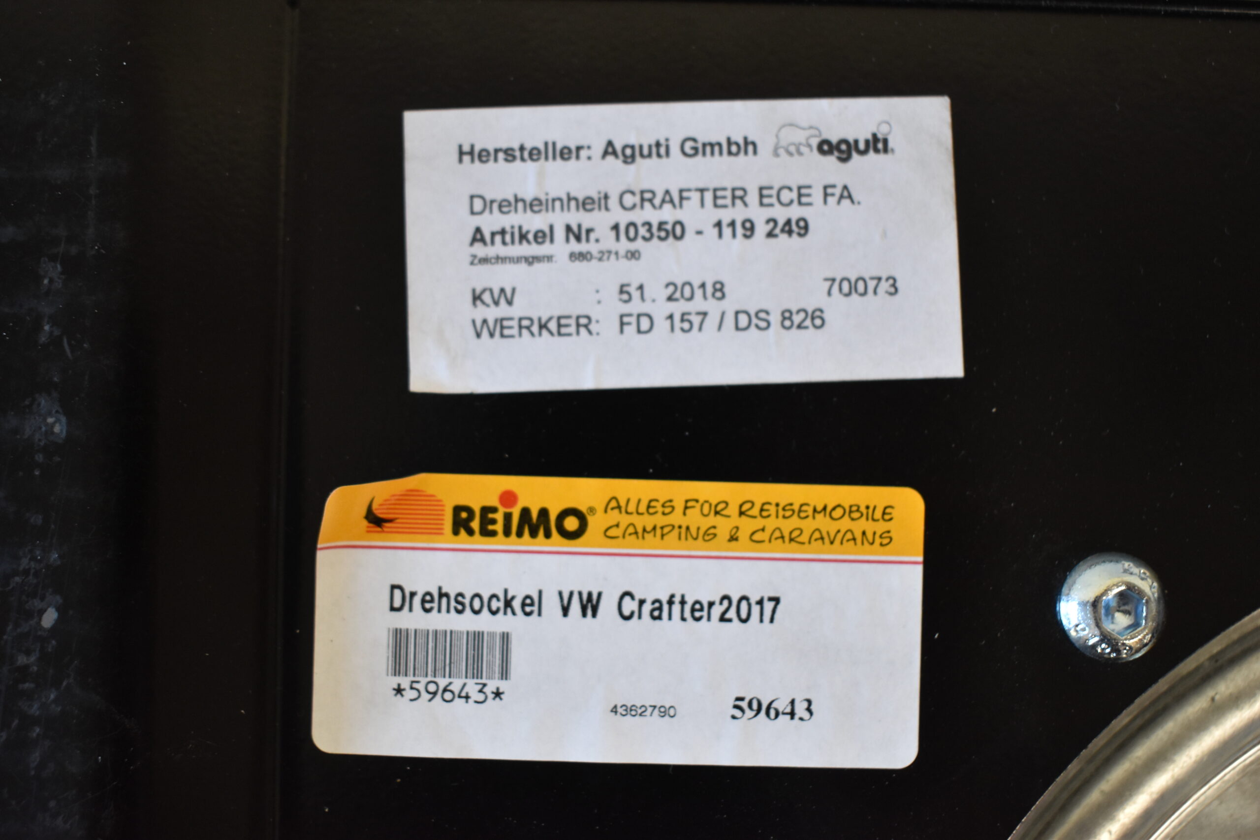 Drehkonsole VW Crafter 2017