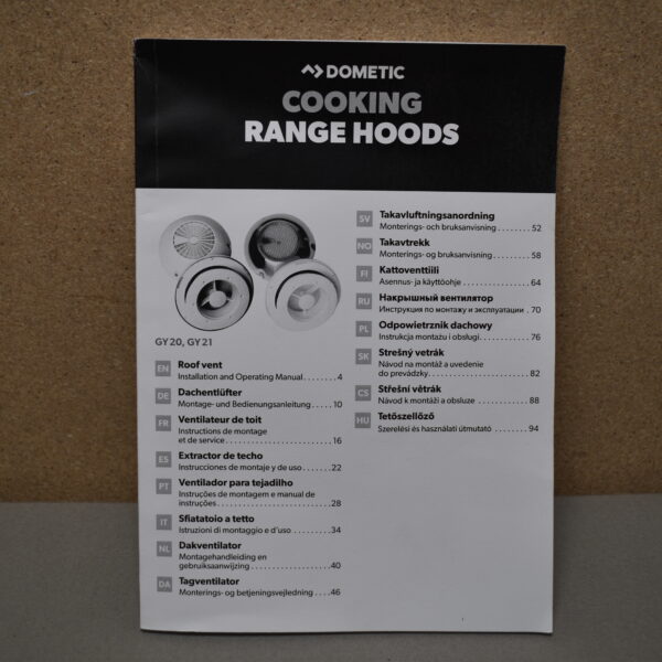 Dometic Dachlüfter / Pilzlüfter GY 20