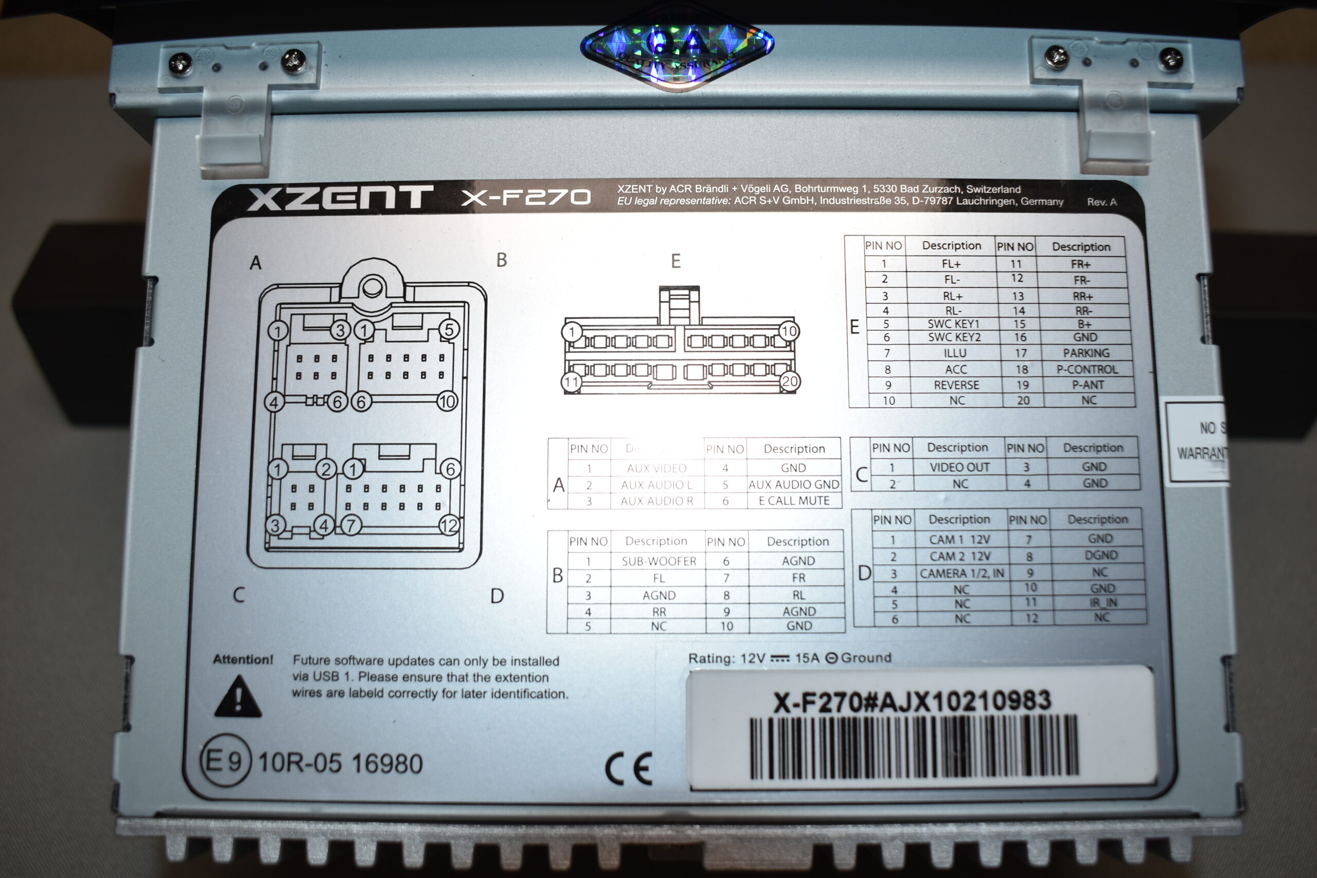Zenec X-F270 Navigationsgerät