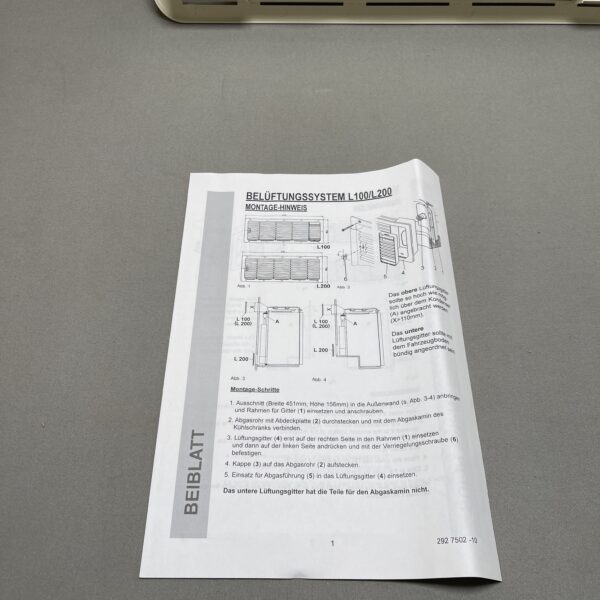 Dometic Entlüftungsset L100 Außenrahmen ohne Gegenteil beige