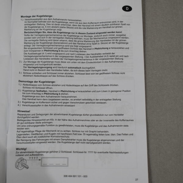 Westfalia Anhängerkupplung Fiat Ducato Code Nummer 71807381