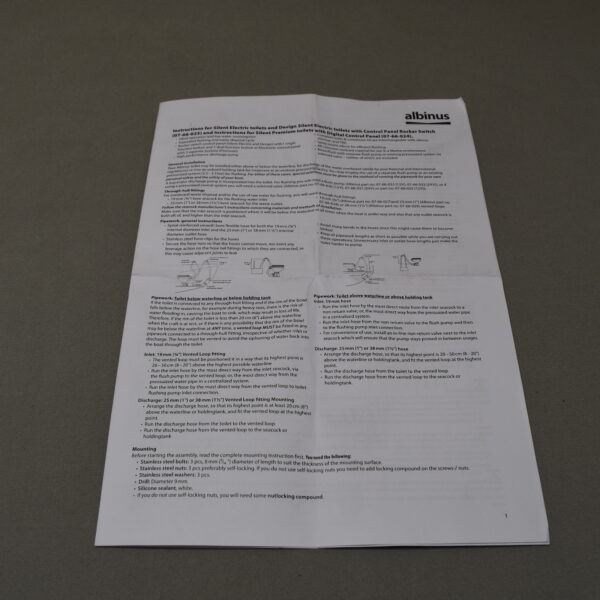 Albinus Bedienteil für Alkimus-Marine WC