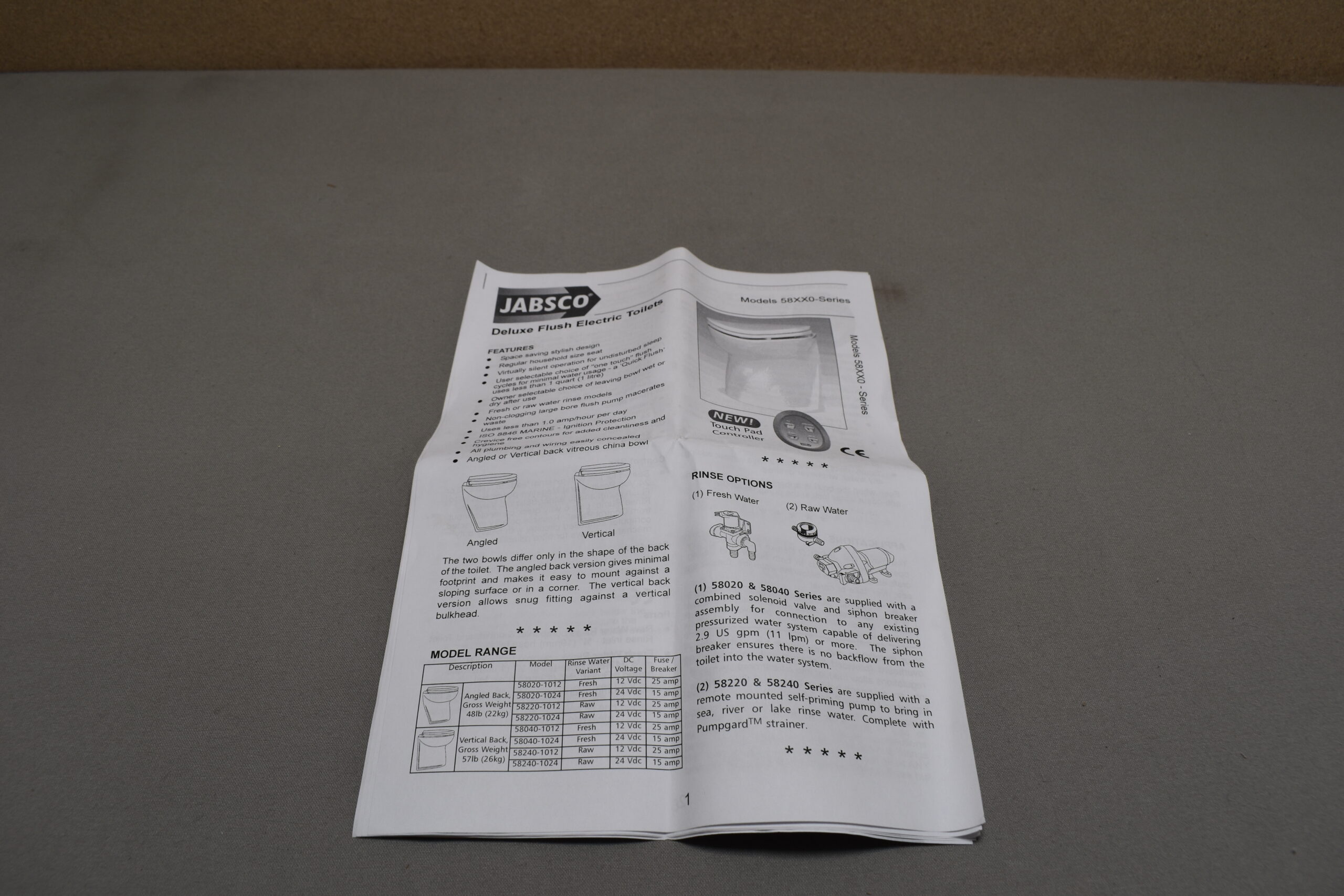 Bedienteil Jabsco mit Steuerung WC