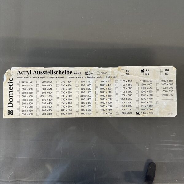Ersatzscheibe für Dometic S4/S5 Fenster 1450x700mm Neu