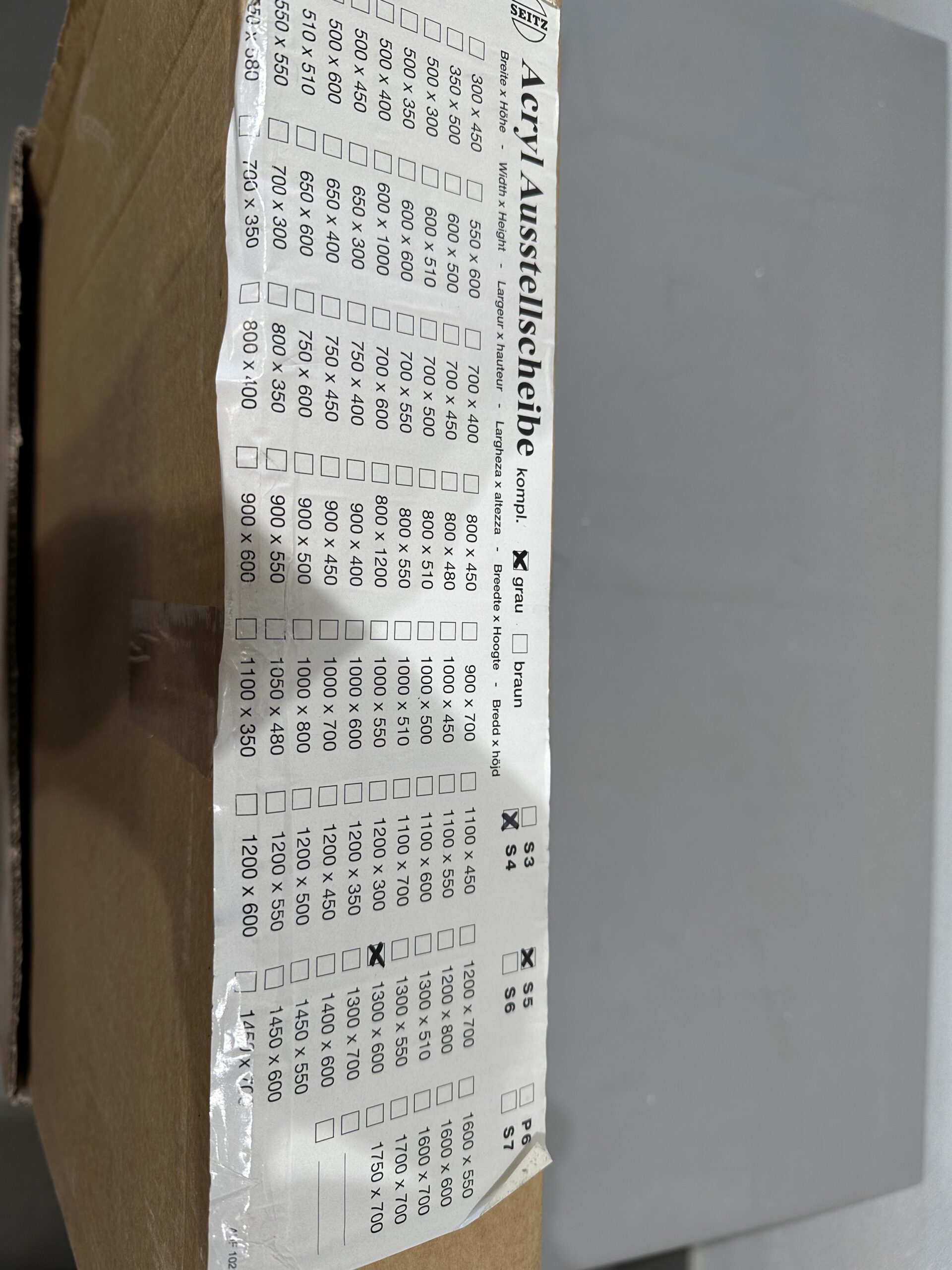 Ersatzscheibe für Dometic S4/S5 Fenster 1300x600mm Neu