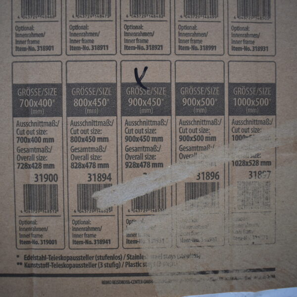 Carbest Ausstellfenster 900x450 mm schwarz