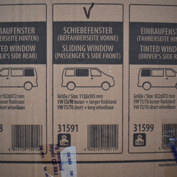 Carbest Schiebefenster T5 / T6 1135x585 mm schwarz