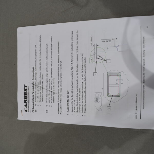 Carbest Schiebefenster T5 / T6 1135x585 mm schwarz