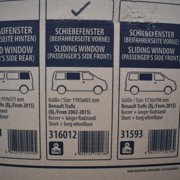 Carbest Schiebefenster Renault Trafic 1193x665 mm schwarz
