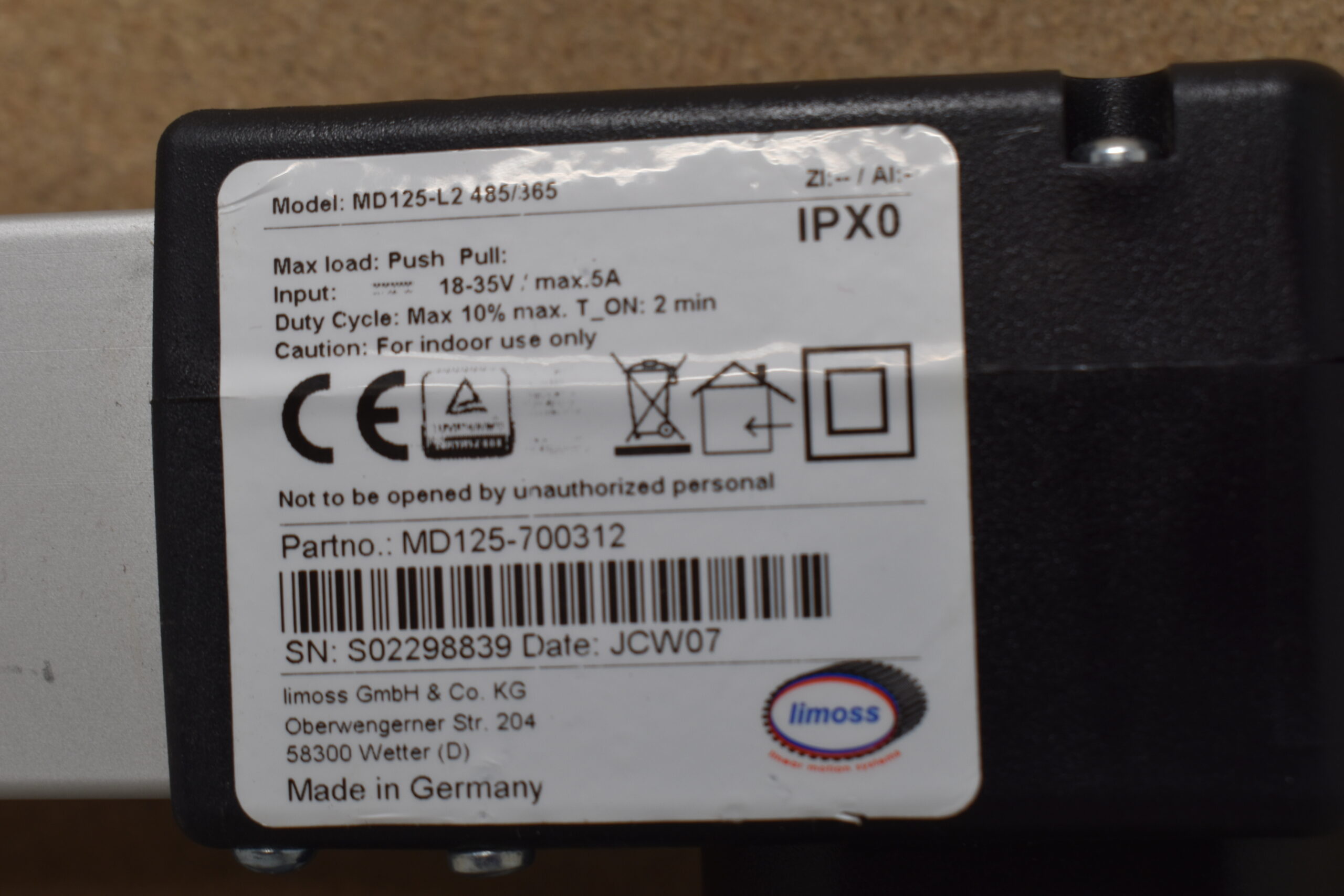 Limoss Hubbettmotor IPXO