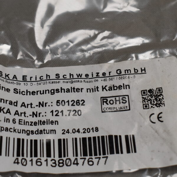 RoHs Compliant Inline Sicherungshalter mit Kabel schwarz