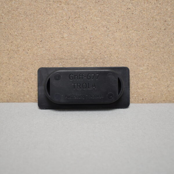 TROLA Muschelgriff 84x38x14mm silber/schwarz