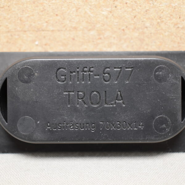 TROLA Muschelgriff 84x38x14mm silber/schwarz