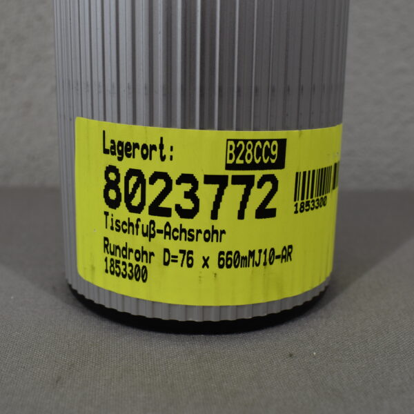 Tischfuß-Achsrohr mit Sockel 660mm grau