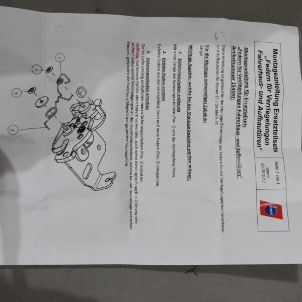 Federn für Aufbautür Hymer