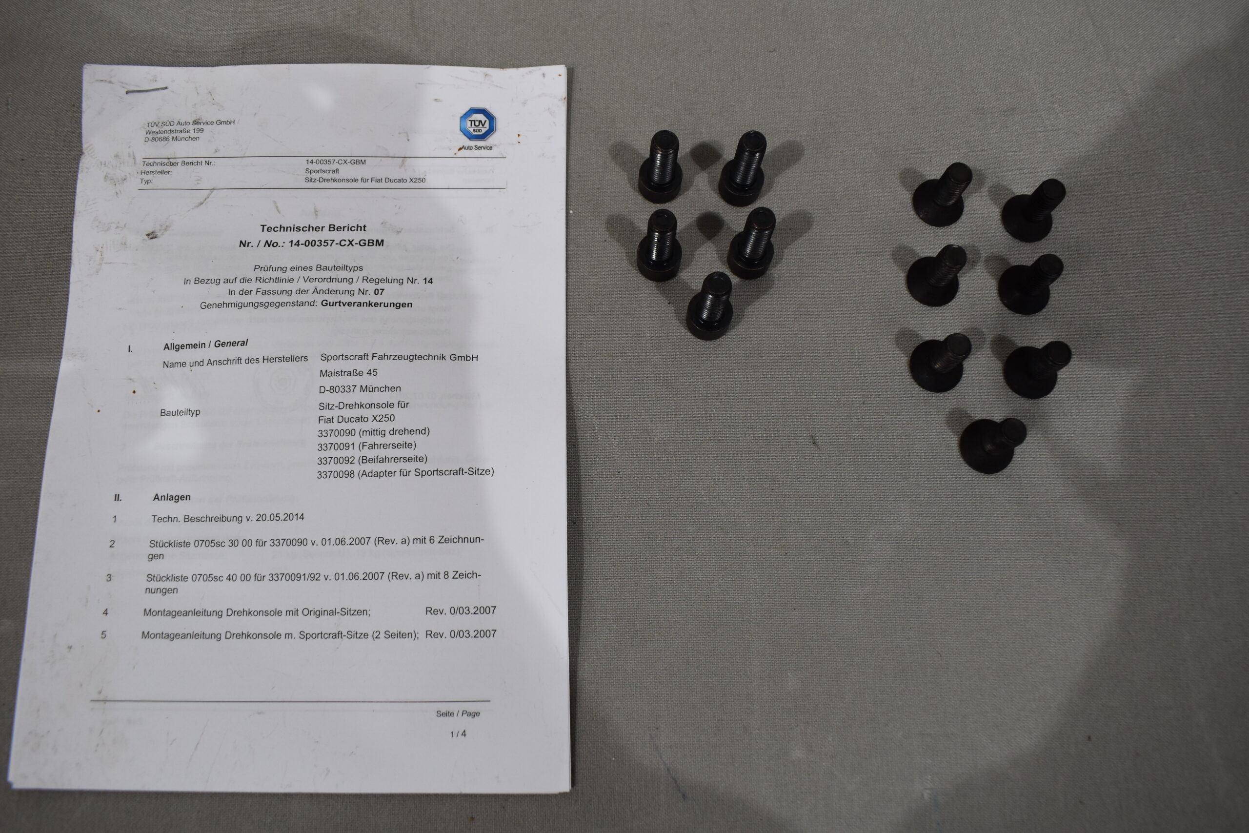 Sportscraft Drehkonsole Fiat Ducato X250 ab BJ2006