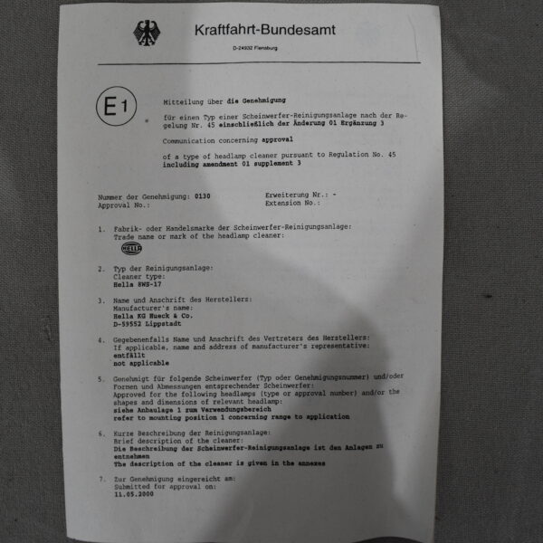 Hella Scheinwerfer-Reinigungsanlage