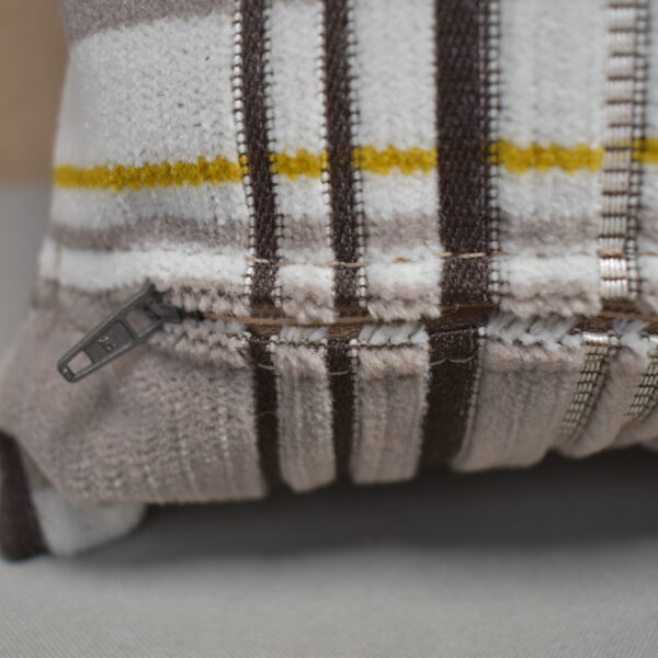 Niesmann & Bischoff Kissen Zierkissen kariert Hellgrau Senfgelb Schwarz Weiß Samt 280x280mm