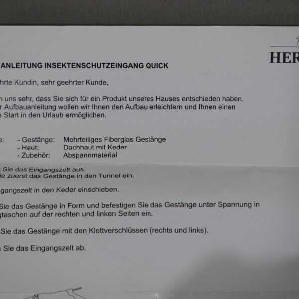 Quick Eingangsmarkise 1250x2400mm