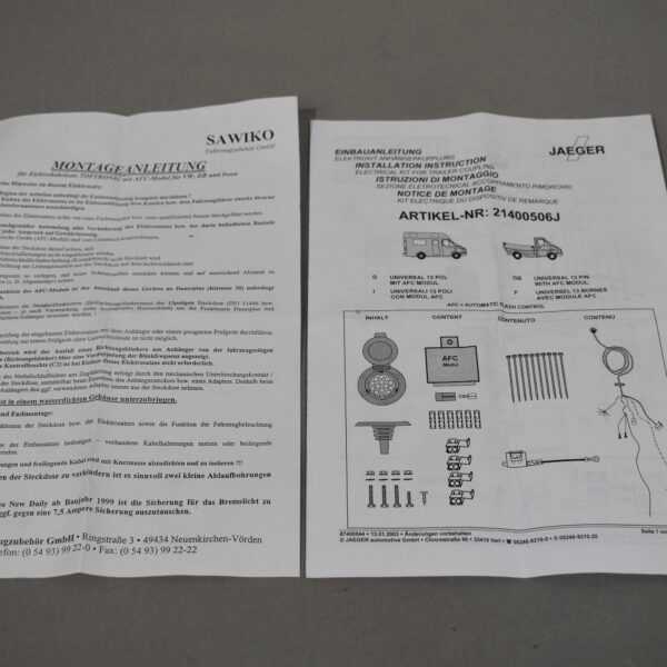 Jaeger Elektrokabelsatz für Anhängerkupplung 12Volt