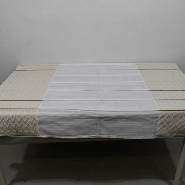 Seitenzug-Rollo-Satz Linos mit Bordüre weiß/beige