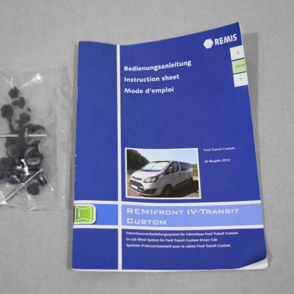 Remis Verdunklungs-Plissee für Fahrerkabine Ford Transit Custom ab BJ 2012