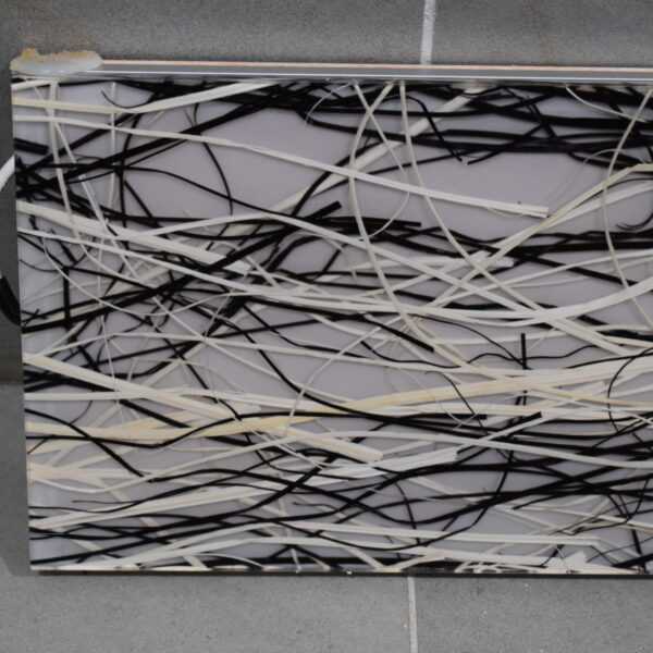 Panel in Grasoptik/Lampe 170x1655x25mm schwarz/weiß