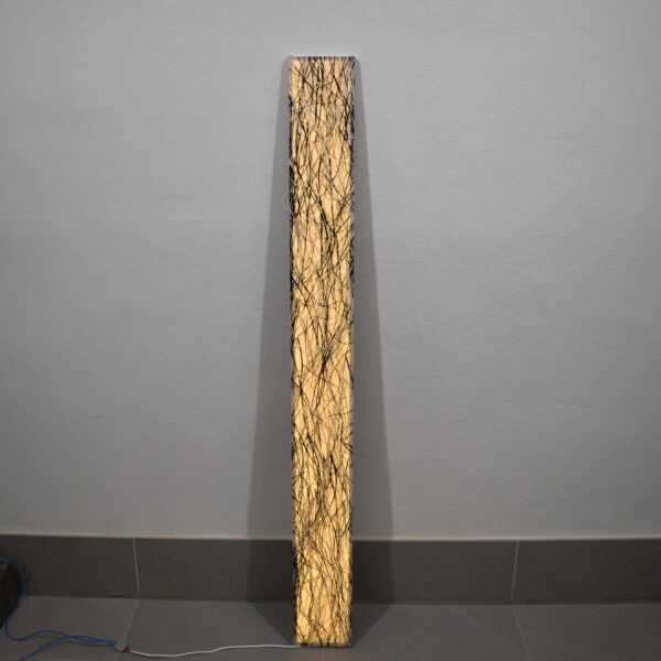 Panel in Grasoptik/Lampe 170x1655x25mm schwarz/weiß