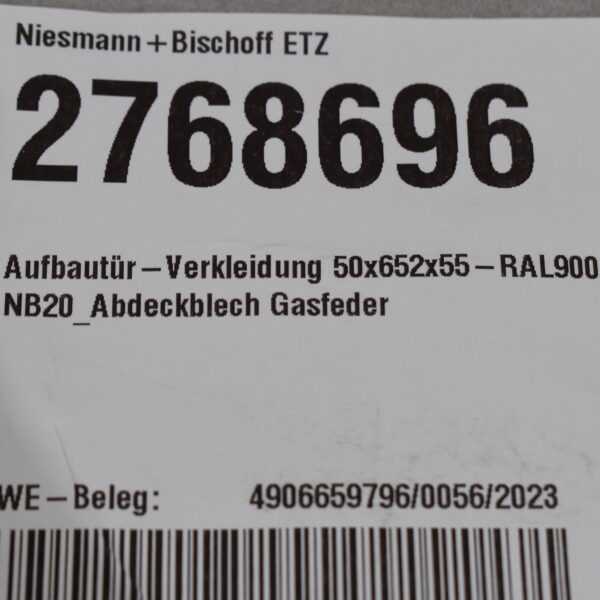 Aufbautür-Verkleidung/Abdeckblech Gasfeder 50x652x55mm