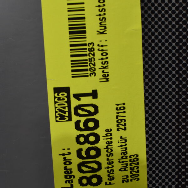 Tegos Fensterscheibe für Aufbautür 220x750mm