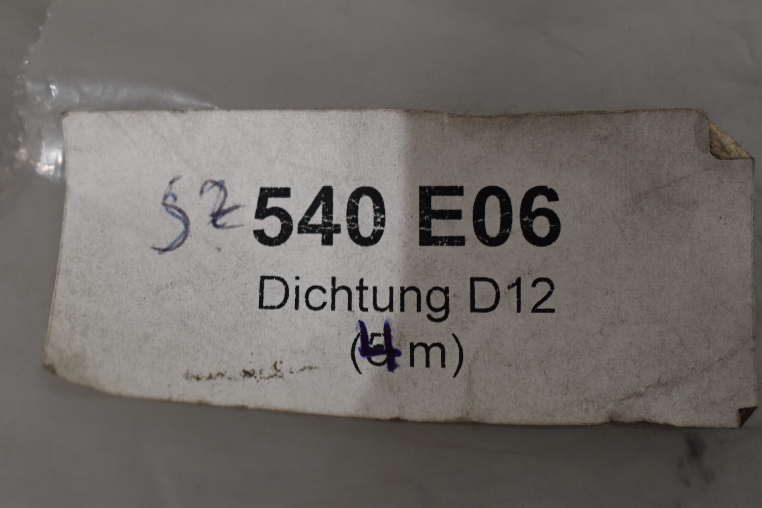 Dichtung D12; 540 E06 4000mm