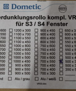 Dometic Verdunklungsrollo 500x350mm für S3/S4 Fenster