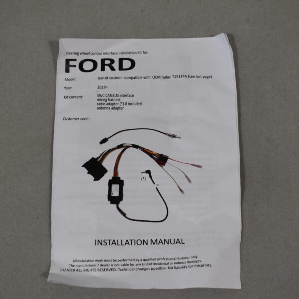 Caratec CIT200 Install Einbausatz für Ford Transit